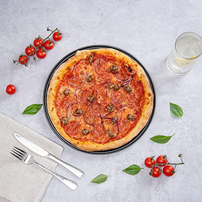 Restaurantware Met Lux 13 Inch Pizza Pan With Holes 1 Heavy-Duty Pizza Pan With Holes - Perforated Non-Stick Carbon Steel Pizza Crust Pan Keeps Pizza Fresh For Any Food Service Establishments - size: 13" (Pack of 2)