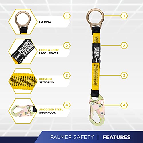 Palmer Safety Hammerhead 5pt Safety Harness Back Padded, QCB Chest, Tongue Buckel Legs Straps, Back & Side D-Rings - color: Blue Slk, size: Medium