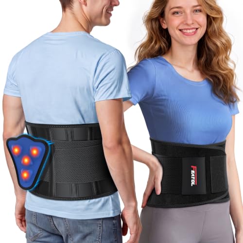 FEATOL Back Brace for Men Lower Back Pain Relief Lumbar Support Brace Waist Belt with Ergonomic 3D Silicone Pad for Heavy Lifting Work, Herniated Disc, Sciatica, S/M - size: Small/Medium(Pack of 1), style: Black