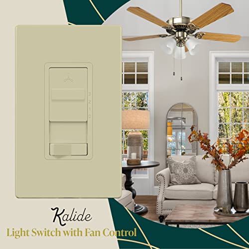 TOPGREENER Ceiling Fan Control and Light Switch, 3-Speed, Ivory - color: Ivory, size: Light Switch with Fan
