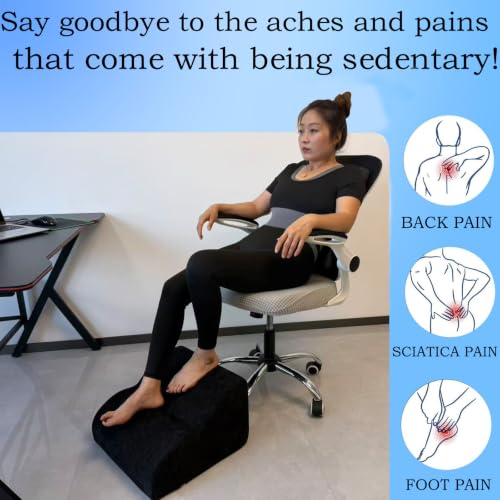 Foot Rest for Under Desk at Work.Multifunctional 3-Tier Foot Stool - color: Standard-a-black