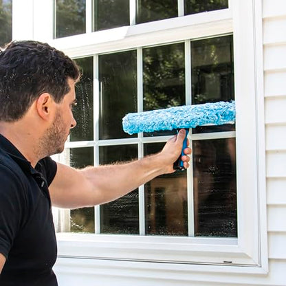 Unger Professional Connect & Clean 2-in-1 Squeegee & Scrubber, 10” Window Cleaning Tool, Commercial and Residential Use, Washer Cleaner Supplies to Remove Excess Water and Dry (Pack of 10) - size: 10 inch (Pack of 10), style: 10" 2-in-1 Window Cleaner II