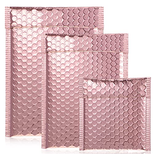 Outus 50 Pcs Bubble Mailers 3 Sizes, Bubble Shipping Envelopes, Rose Gold - color: Rose Gold