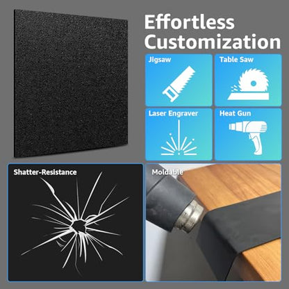 Art3d ABS Plastic Sheets, 1/8" Thick, Rigid Textured, 2-Pack of 12 x 24" - size: 12" x 24", 3mm Thick