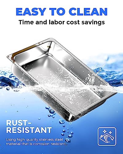 WantJoin Stainless Steel Steam Table Hotel Pan Set 1/1 Size 2.5 Inches 6pcs - color: 2.5" Deep, size: 1/1 Size