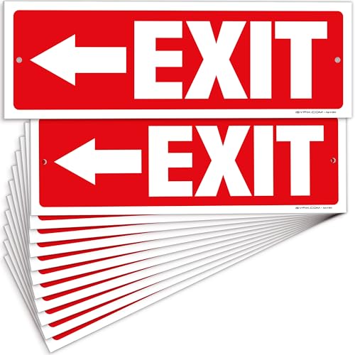 iSYFIX Exit Signs, 12 Pack, 12x4 Inch, Directional Left Arrow - color: Plastic Left, size: 12 Pk 12x4