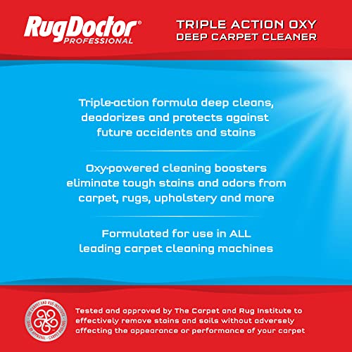 Rug Doctor Triple Action Oxy Deep Carpet Cleaner, 48 oz., Deep Cleans, Deodorizes, & Protects, Concentrated, Professional-Grade, 3X Action Formula - style: Oxy Cleaner