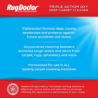 Rug Doctor Triple Action Oxy Deep Carpet Cleaner, 48 oz., Deep Cleans, Deodorizes, & Protects, Concentrated, Professional-Grade, 3X Action Formula - style: Oxy Cleaner