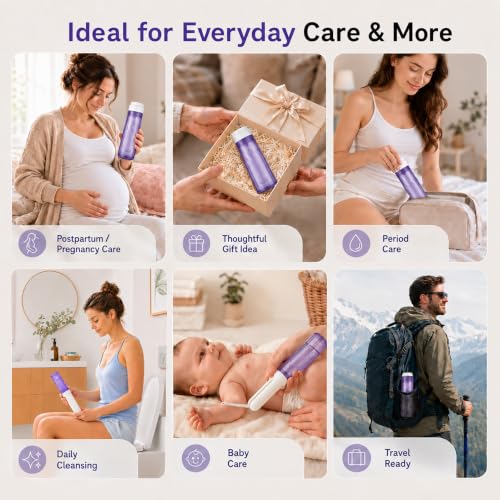 Electric Portable Bidet for Travel – Handheld Bidet with 3 Pressure Modes - color: Purple