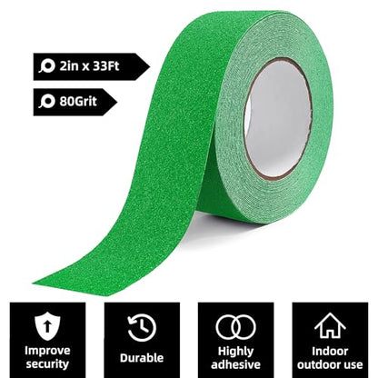 Reniteco 2" x33Ft Anti Slip Tape Green Heavy Duty Grip 1PC - color: 11-Green, size: 2in x 33Ft