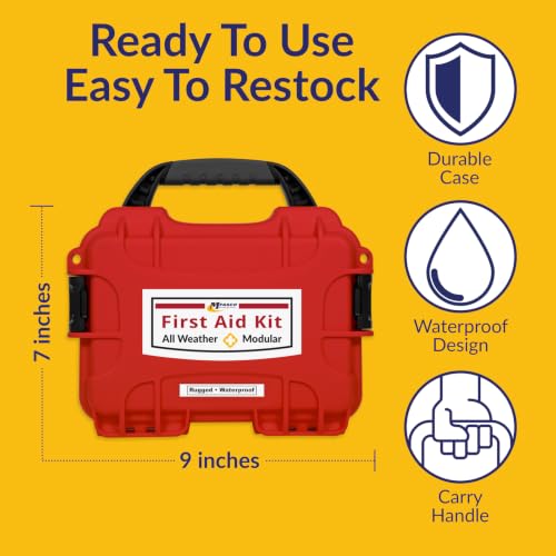 MFASCO All Weather Waterproof First Aid Kit with Wound Care & Burn Supplies