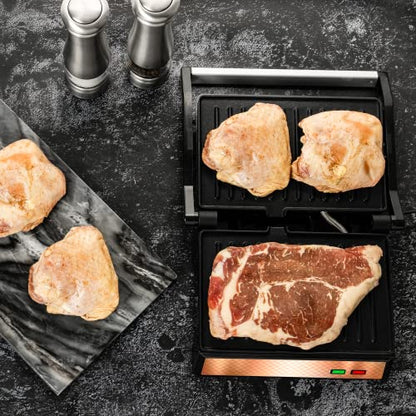OVENTE Electric Indoor Panini Press Grill + Sandwich Maker, Copper GP0620CO - color: GP0620CO