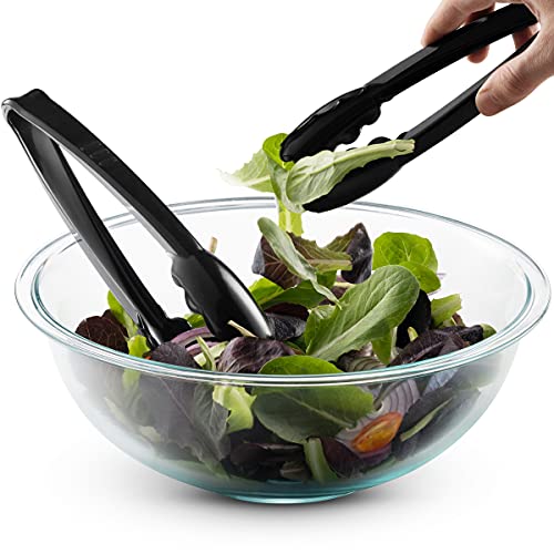 9-Inch Plastic Serving Tongs (36-Pack) Heavy-Duty Black Tongs - size: 36 Pack