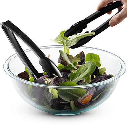 9-Inch Plastic Serving Tongs (36-Pack) Heavy-Duty Black Tongs - size: 36 Pack
