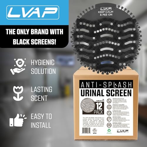Urinal Screen Deodorizer (12 Pack) Odor Protection for Toilets in Office, Schools, Restaurants Bathroom, BLACK Anti-Splash - 12 Urinal Cakes + 12 Free Gloves - color: BLACK-12pcs
