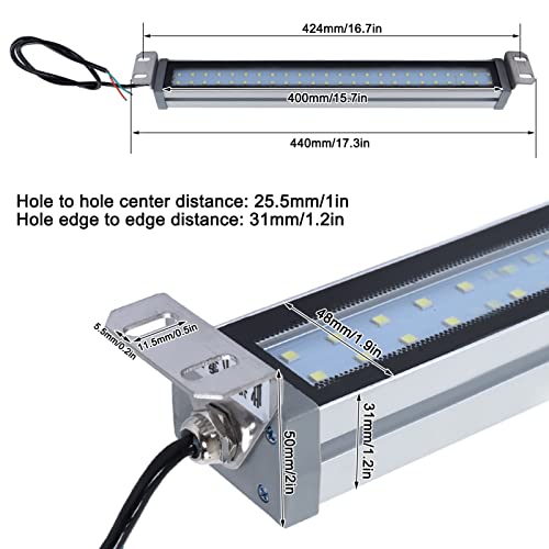 Industrial LED Tube Light, 24V 12W Aluminum Alloy LED Working Light White Source IP67 Explosion Proof Machine Tube Light For CNC Machine Tool Machining Center Work
