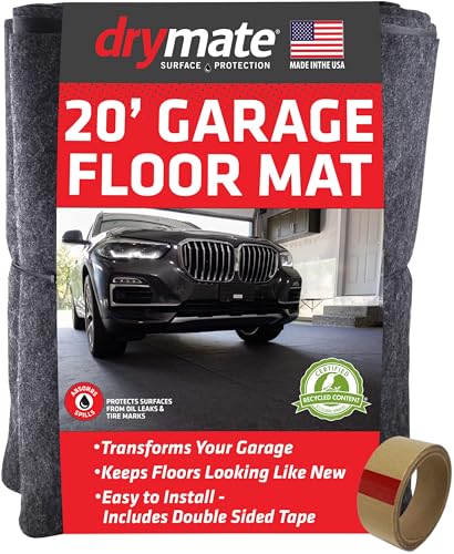 Drymate Garage Floor Mat 20' x 7'4", Waterproof Garage Flooring, USA Made - size: 7'4" x 20' (Rectangular)