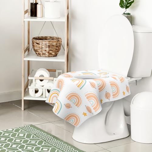 30 Pack Toilet Seat Covers Disposable, Individually Wrapped for Travel, Large Waterproof Potty Covers for Kids and Adults,Toddler Potty Training for Public Restroom, Airplane, Trip - Rainbow - color: Rainbow