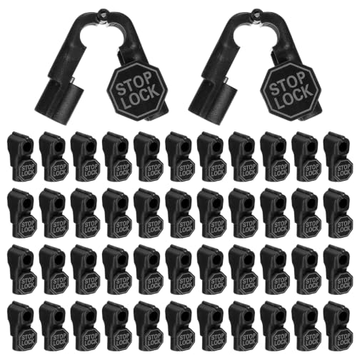 uxcell Pegboard Hook Stop Locks, 8mm Black Display Hook Locks 50Pcs - color: Black, size: 8mm