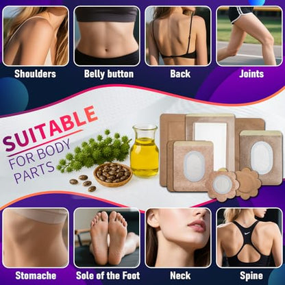 Castor Oil Pack Wrap Patch - Organic Cotton Castor Oil Belly Button Pad, Disposable Self-Adhesive Abdominal Pads, Portable Anti Leakage High Absorbent Patch for Multi-Area Use 30 Pcs - size: 1 Count (Pack of 30)