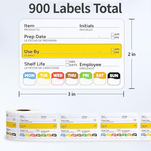 Restaurant Quality Shelf Life Food Rotation Labels Vinyl, 2” x 3” Self-Adhesive Removable Freezer Food Labels, Perfect for Reusable Containers, Easy to Remove, Food Safety Date Sticker (3 PCS) - style: 3 PCS