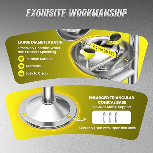 Huanyu Emergency Shower and Eye Wash Station OSHA Approved Eyewash Station - style: With Dust Cover