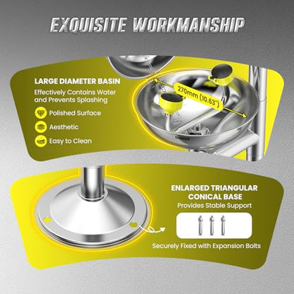 Huanyu Emergency Shower and Eye Wash Station OSHA Approved Eyewash Station - style: With Dust Cover