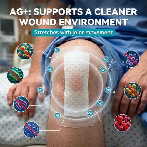 Dimora Silicone Foam Dressing Ag Silver Wound Care 4"x10" - size: 4”x10" Ag(5 PCS)