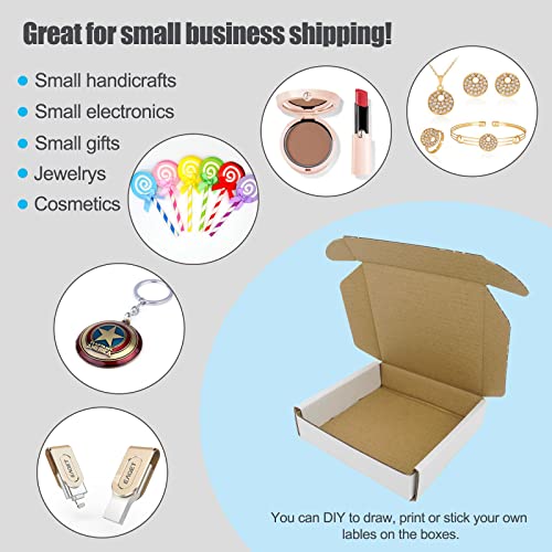 4x4x1" Shipping Boxes 50 Pack, Small White Box Mailer Cardboard Mailing Packaging Gift Boxes Corrugated Literature Mailers for Small Business Supply - size: 4"x4"x1", style: 50 Pack - White