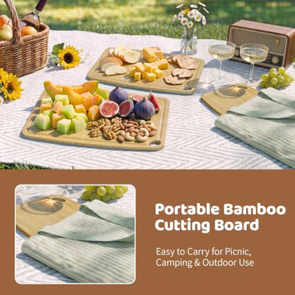 Dishwasher Safe Cutting Board,Bamboo Cutting Board with Juice Groove - color: Natural, size: Medium (13.7"L x 10.6"W)