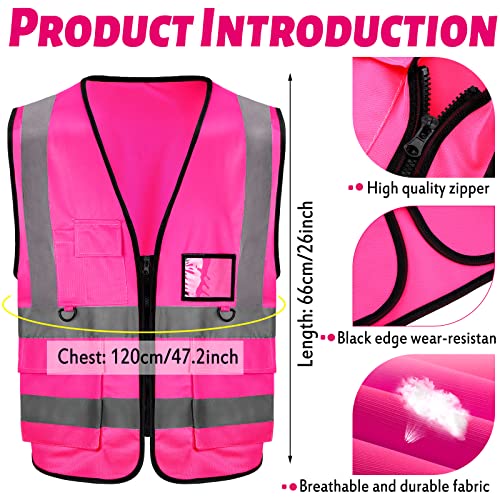 EBOOT 20 Pack Safety Vest High Visibility Reflective, Pink - color: Pink