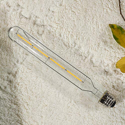 LEOOLS T10 Led Long Bulbs,4W Dimmable Tubular Bulb,40 Watt Equivalent,E26 Edison Style Vintage LED Filament Light Bulb,2700K Warm White,8.9inch(225mm),4-Pack. - color: 4w=40w 2700k 8.9in