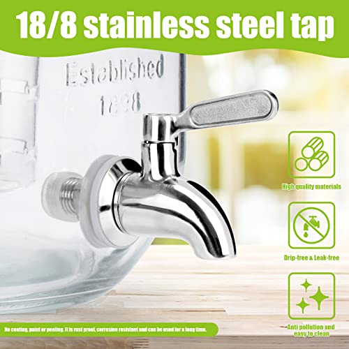 1 Gallon Glass Drink Dispensers For Parties 2PACK.Beverage Dispenser,Glass Drink Dispenser With Stand And Stainless Steel Spigot 100% Leakproof.Lemonade Dispenser With Ice Cylinder.Laundry Detergent - size: 1 Gallon Double With Stand