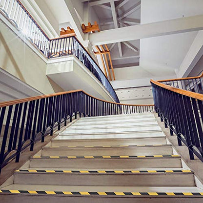 RELIANCER Anti Slip Safety Grip Tape 2inx60ft Non Skid Tread Safety Tape with High Traction Grit Yellow & Black Marking Self-Adhesive Tape Hazard Caution Warning Tape for Stairs Steps Deck - color: Yellow&Black, size: 2"×60'