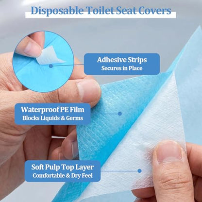 40 Pack Disposable Toilet Seat Covers Toilet Seat Cover for Adults Individually for for Public Restrooms, Travel, Airports, and Hotels (23.6"x15.7") - size: 40 PACK