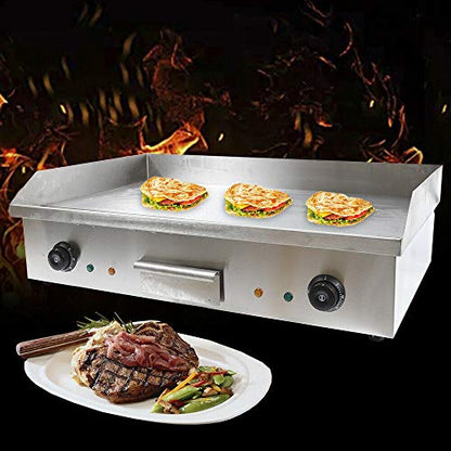 3000W 28.6"x15.7" Commercial Flat Top Grill Countertop Teppanyaki Griddle - color: 3000W, 28.6"x15.7"