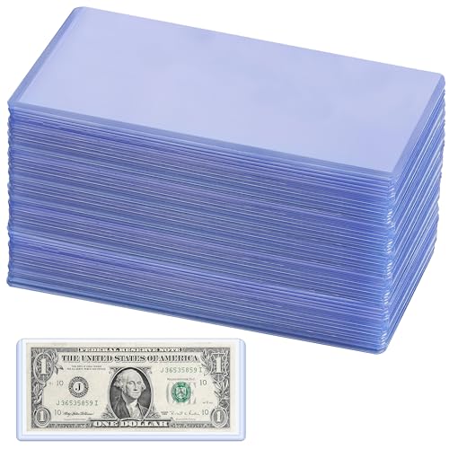 Uncle Paul 60PCS Banknote Holders Top-Load Currency Money Sleeves for Bills - color: 60 Pieces