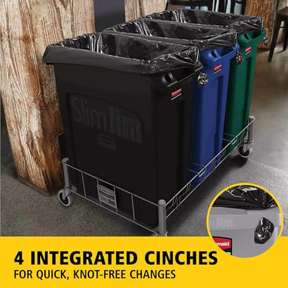 Rubbermaid Commercial Products Slim Jim Trash Can, Black, 23-Gallon - color: Black, size: 23 Gal