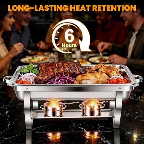 ALSO GO 4 Pack 11QT Rectangular Chafing Dishes for Buffet with Lids - color: 4 Pack Full Size