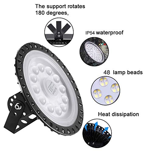 50W LED High Bay Light lamp Factory Warehouse Industrial Lighting 10000 Lumen 6000-6500K IP65 Warehouse LED Lights- Commercial Bay Lighting for Garage Factory Workshop Gym (50W 1) - size: 50W 1pcs