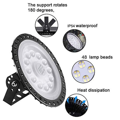 50W LED High Bay Light lamp Factory Warehouse Industrial Lighting 10000 Lumen 6000-6500K IP65 Warehouse LED Lights- Commercial Bay Lighting for Garage Factory Workshop Gym (50W 1) - size: 50W 1pcs