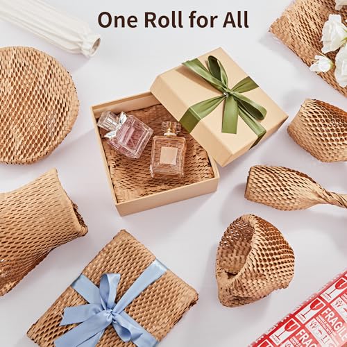 JARLINK Honeycomb Packing Paper, 15" x 131' Bubble Wrap Roll for Packing - size: 15"x 131'