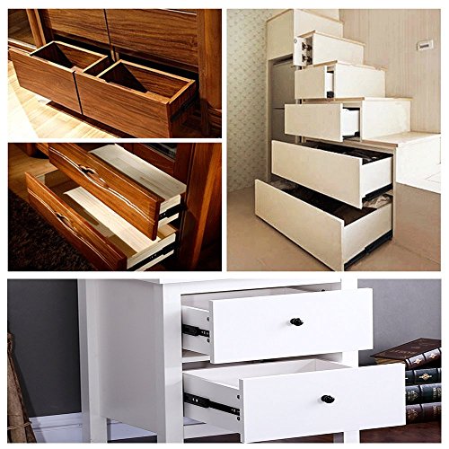 Full Extension Less Noise Ball Bearing Drawer Slides, 16 Inches, 1-Pair - size: 16 Inch, style: 1 Pair