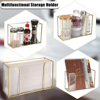 Sumnacon Countertop Bathroom Paper Towel Dispenser Glass Paper Towel Dispenser for Home Bathroom Kitchen Office Toilet Table,Gold Paper Towel Holder for Multifold C Fold Trifold Z Fold - color: Gold