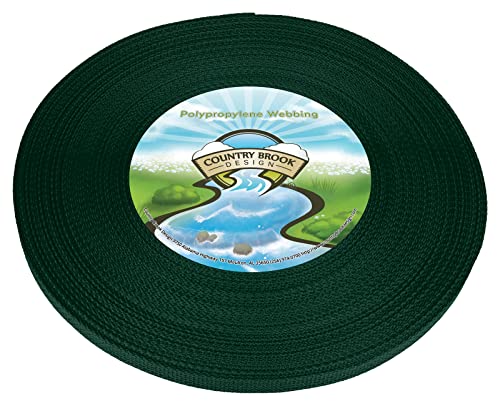 Country Brook Design - 1/2 Inch Polypropylene (Polypro) Webbing - color: Dark Green, size: 50 Yards (Pack of 1)