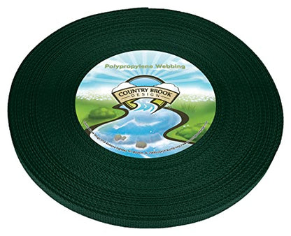Country Brook Design - 1/2 Inch Polypropylene (Polypro) Webbing - color: Dark Green, size: 50 Yards (Pack of 1)