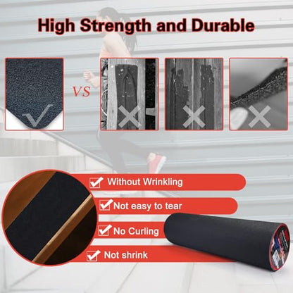 S&X Anti Slip Tape 18in x 40ft Grip Tape for Stairs & Floors, Black - size: 18 inches x 40 feet