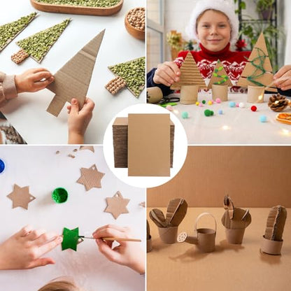 300 Pack 5"x 7" Corrugated Cardboard Sheets, Flat Cardboard Layer Pads 2 mm Thickness, Flexible Packaging Inserts for Shipping, Mailing, and Crafts, by IHDYPPEW - size: 300 Pack 5"x 7" brown