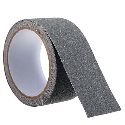 2" x 16' Roll Rubberized Anti Slip Safety Tape Non Skid Stair Step Grip Boat (Grey) - color: grey