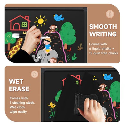 SELEAD Magnetic Chalkboard 60 x 48 Inches - Black Aluminum Frame - size: 60"W x 48"H